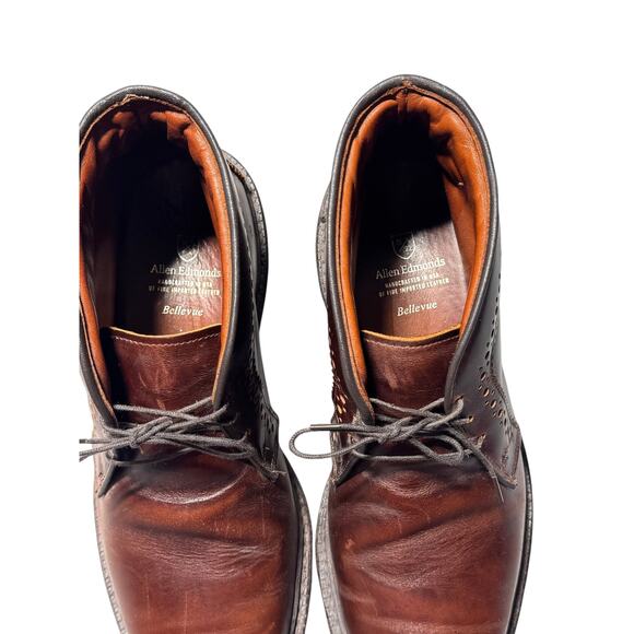Allen Edmonds Bellevue Chukka Ankle Boots Mens 10 Brown Leather Lace Up USA Made main image 6